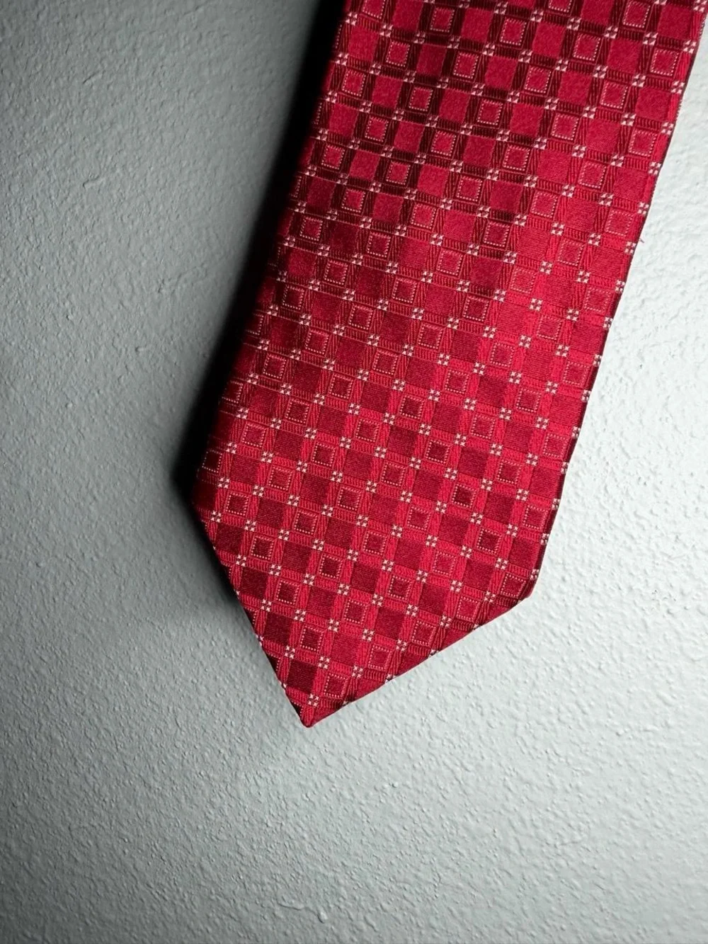 Valentino Red Check Silk Tie